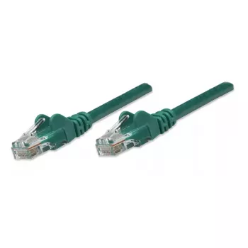 Kabel krosowy sieciowy Intellinet, Cat5e, 0.5m, zielony, CCA, U/UTP, PVC, RJ45, pozłacane styki, bezzaczepowy, z osłoną, dożywotnia gwarancja