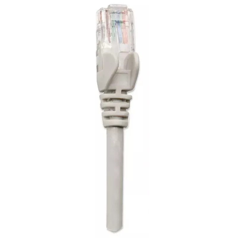 Kabel krosowy sieciowy Intellinet, Cat5e, 2 m, szary, CCA, U/UTP, PVC, RJ45, pozłacane styki, bezzaczepowy, z osłoną, dożywotnia gwarancja
