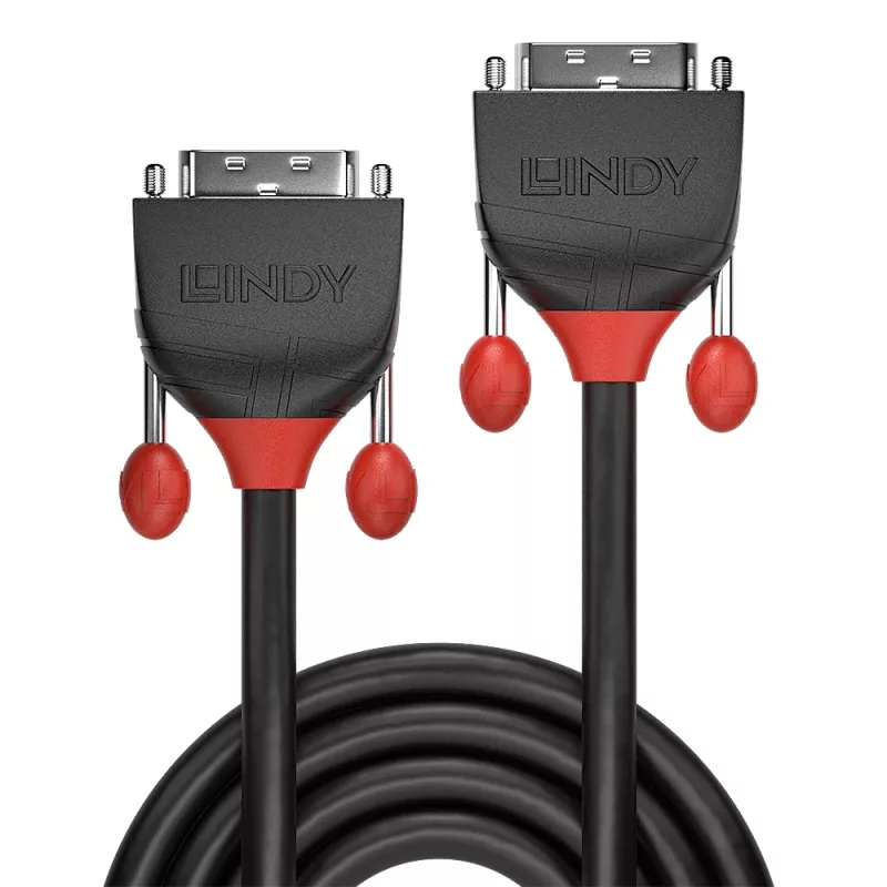 Kabel Lindy 1m DVI-D Single Link, Czarny Line