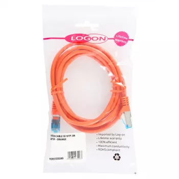 Kabel sieciowy LOGON TCR55SS015O Cat5e SF/UTP (S-FTP) pomarańczowy 1,5 m RJ-45–RJ-45
