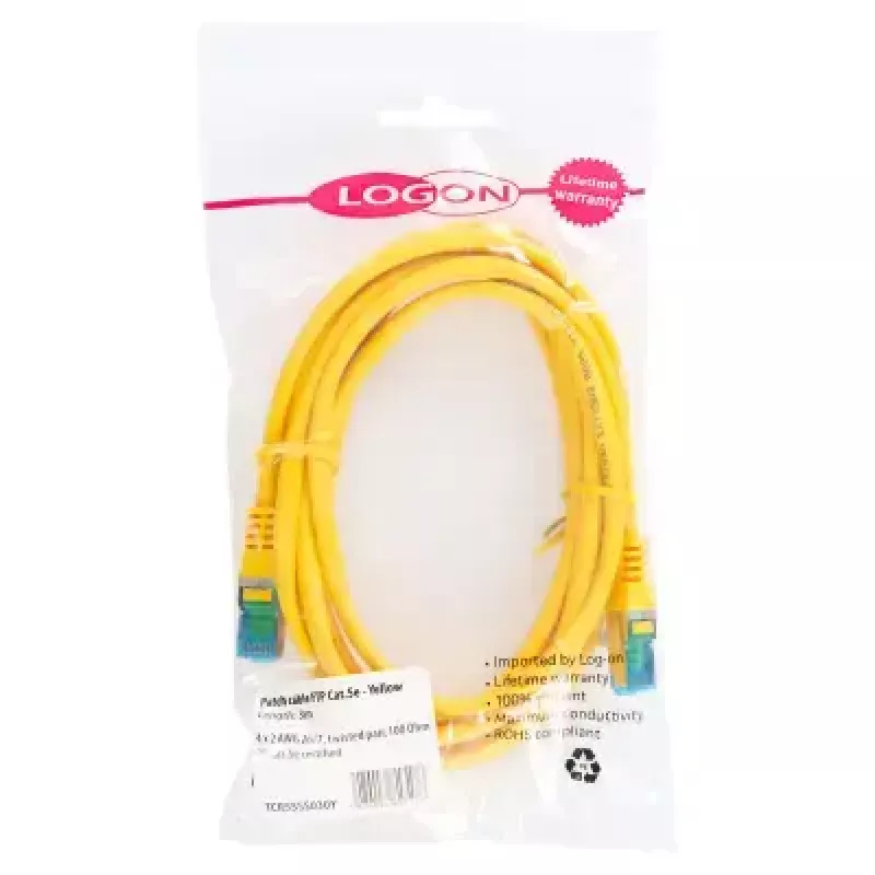 Kabel sieciowy LOGON TCR55SS200Y Cat5e SF/UTP (S-FTP) RJ-45 do RJ-45 20 m Żółty