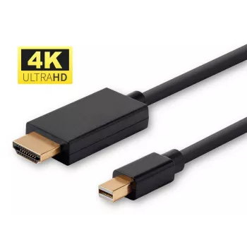 Microconnect MDPHDMI1B-4K adapter kabla wideo 1 m Mini DisplayPort HDMI Typ A (standardowy) Czarny