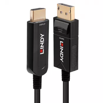 Lindy 20m Fibre Optic Hybrid DisplayPort 1.2 to HDMI 18G kabel
