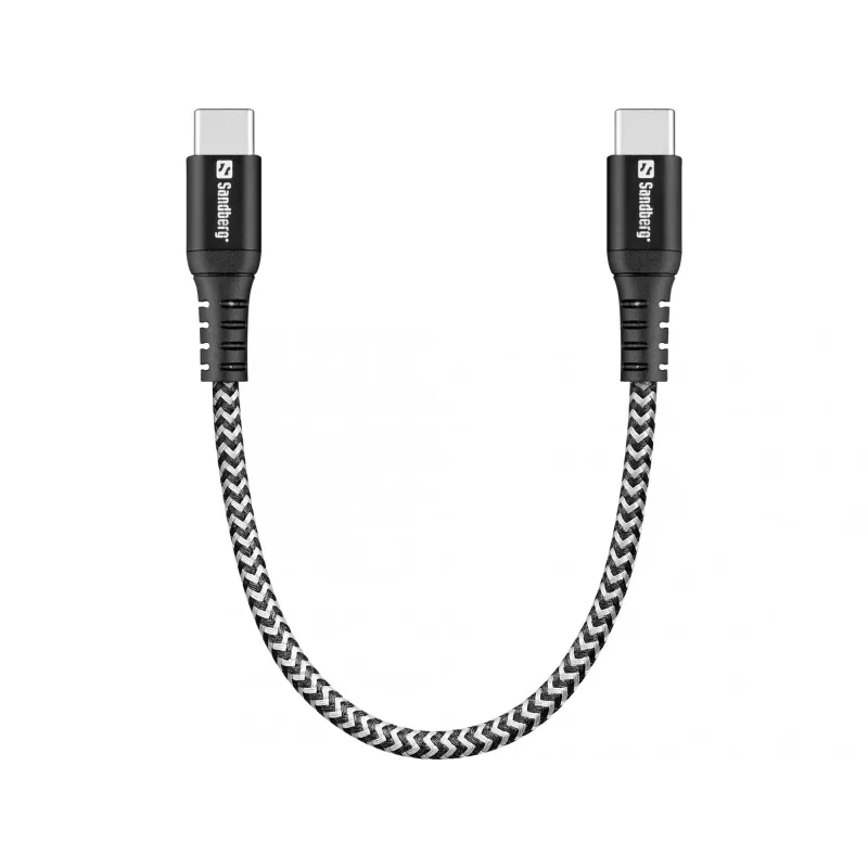 Kabel USB-C Sandberg Survivor 0,2 m 100 W czarno-biały