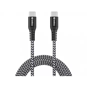 Kabel USB-C Sandberg Survivor 2M 100W Czarny Biały