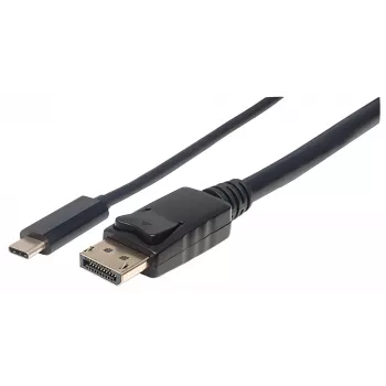 Kabel Manhattan USB-C na DisplayPort, 4K@60Hz, 1m, wtyk-wtyk, czarny, nie dwukierunkowy, trzy lata gwarancji, odpowiednik CDP2DP1MBD