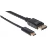 Kabel Manhattan USB-C na DisplayPort, 4K@60Hz, 1m, wtyk-wtyk, czarny, nie dwukierunkowy, trzy lata gwarancji, odpowiednik CDP2DP1MBD