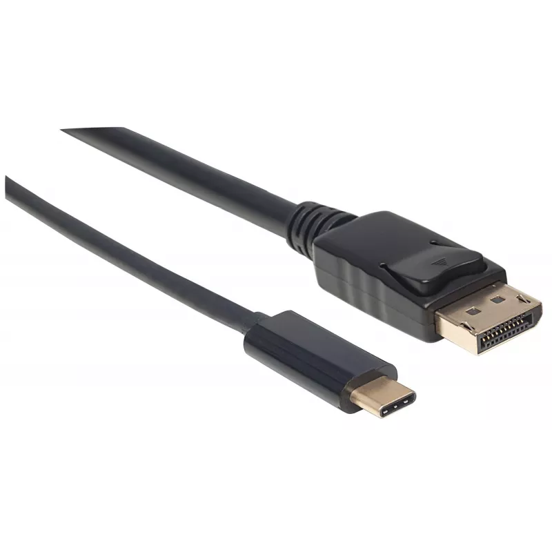 Kabel Manhattan USB-C na DisplayPort, 4K@60Hz, 1m, wtyk-wtyk, czarny, nie dwukierunkowy, trzy lata gwarancji, odpowiednik CDP2DP1MBD