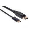 Kabel Manhattan USB-C do DisplayPort, 4K@60Hz, 2m, męski na męski, czarny, nie dwukierunkowy, trzyletnia gwarancja, odpowiednik CDP2DP2MBD