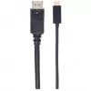 Kabel Manhattan USB-C do DisplayPort, 4K@60Hz, 2m, męski na męski, czarny, nie dwukierunkowy, trzyletnia gwarancja, odpowiednik CDP2DP2MBD