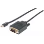 Kabel Manhattan Mini DisplayPort 1.2a na VGA, 1080@60Hz, aktywny, 1,8 m, męski na męski, czarny, woreczek foliowy