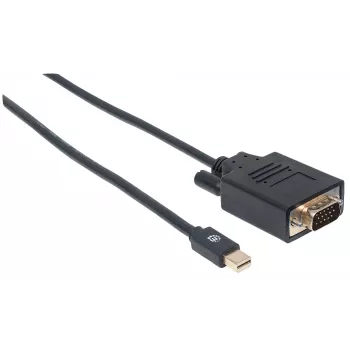 Kabel Manhattan Mini DisplayPort 1.2a na VGA, 1080@60Hz, aktywny, 1,8 m, męski na męski, czarny, woreczek foliowy