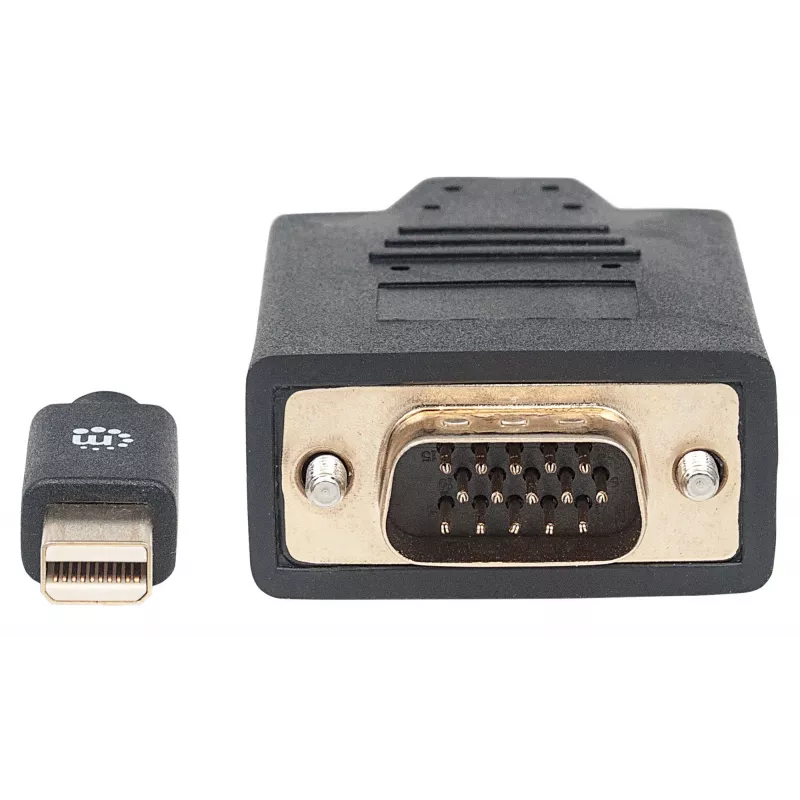 Kabel Manhattan Mini DisplayPort 1.2a na VGA, 1080@60Hz, aktywny, 1,8 m, męski na męski, czarny, woreczek foliowy