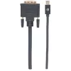 Manhattan Mini DisplayPort 1.2a na DVI-D 24+1 kabel, 1080p@60Hz, 1.8m, Męski na Męski, Kompatybilny z DVD-D, Czarny, Dożywotnia Gwarancja