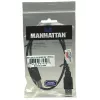 Manhattan USB-A do USB-B, 0,5 m, Męski do Męskiego, 480 Mbps (USB 2.0), Hi-Speed USB, Czarny, Dożywotnia gwarancja, Odpowiednik USB2HAB50CM