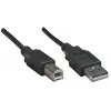 Manhattan USB-A do USB-B, 0,5 m, Męski do Męskiego, 480 Mbps (USB 2.0), Hi-Speed USB, Czarny, Dożywotnia gwarancja, Odpowiednik USB2HAB50CM