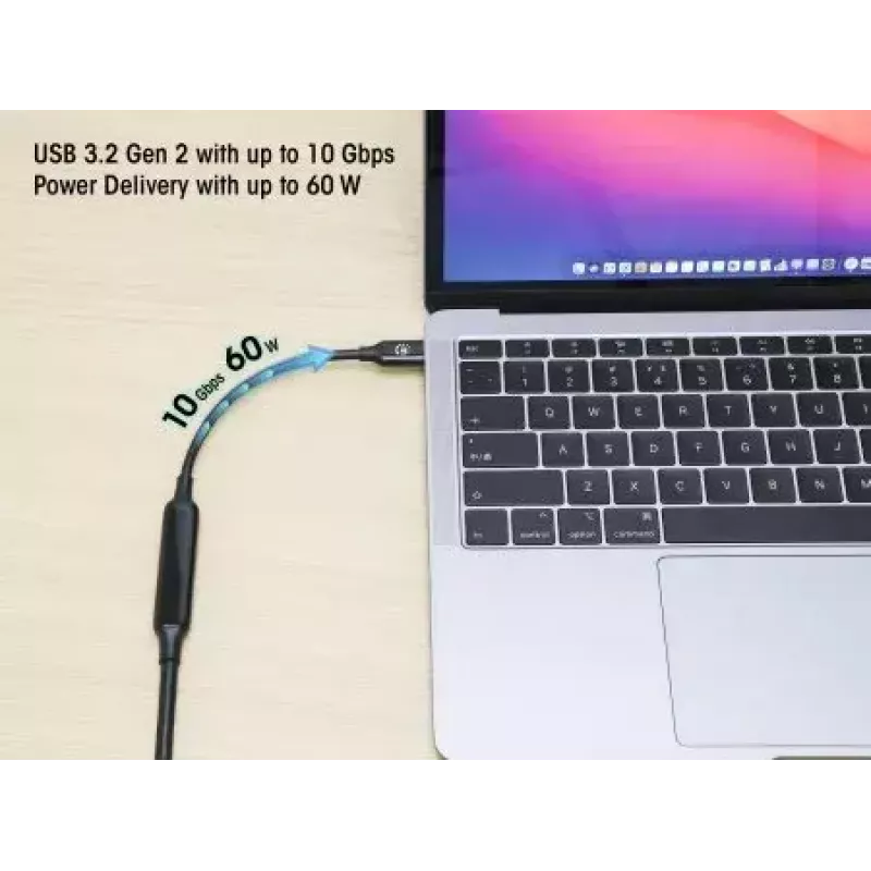 Kabel USB-C Manhattan 5 m aktywny męsko-męski 10 Gb/s 3 A czarny