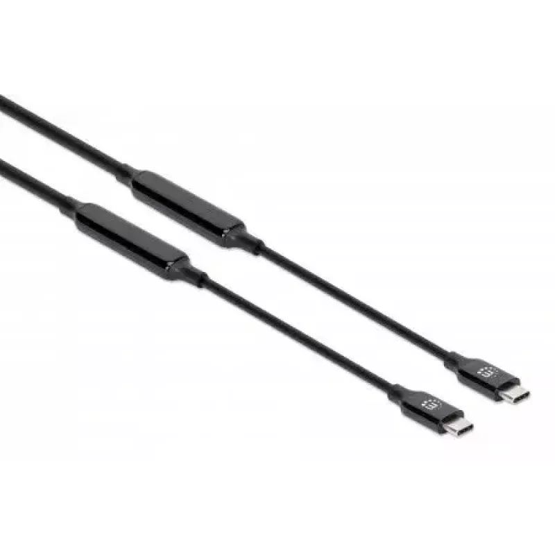 Kabel USB-C Manhattan 5 m aktywny męsko-męski 10 Gb/s 3 A czarny