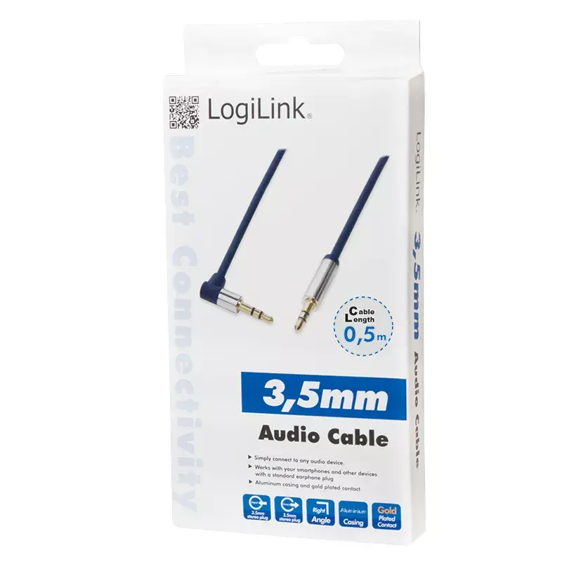Kabel audio LogiLink 3.5 mm - 3.5 mm 0,5 m niebieski