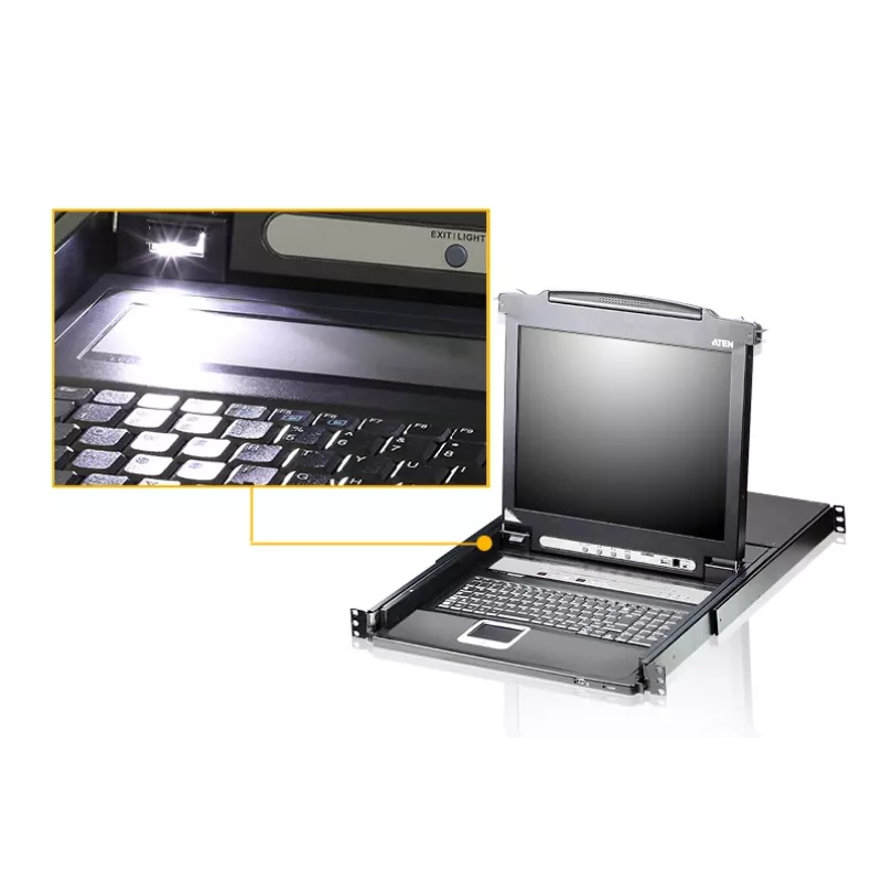 Konsola rackowa ATEN CL5708M 43,2 cm (17 cali) Czarna 1U