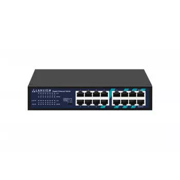 Niezarządzalny przełącznik Lanview LVN-1U-16PORT-1G 16-portowy Ethernet 1 Gbps, do montażu w szafie rack 1U