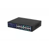 Niezarządzalny przełącznik Lanview LVN-1U-16PORT-1G 16-portowy Ethernet 1 Gbps, do montażu w szafie rack 1U
