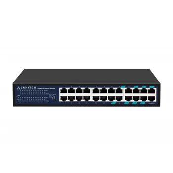 Niezarządzalny przełącznik Lanview LVN-1U-24PORT-1G — 24-portowy pełny Gigabit do montażu w szafie