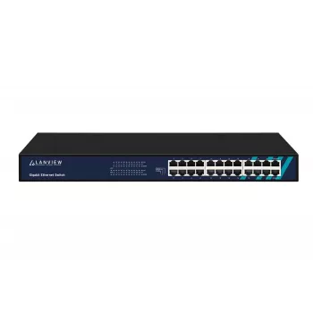 Niezarządzalny przełącznik Lanview LVN-1UMOUNT-24PORT-1G 24-portowy przełącznik Gigabit Ethernet, montaż 1U