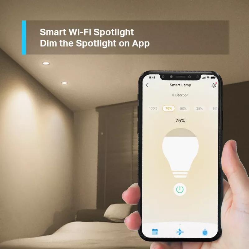TP-Link Tapo Smart Wi-Fi Spotlight, Dimmable, 4-Pack, Smart bulb, Wi-Fi, biały, 802.11b, 802.11g, Wi-Fi 4 (802.11n), GU10, Parabolic bulb