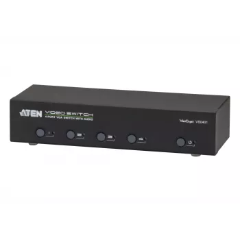 ATEN AT-VS0401, VGA, Metal, Czarny, 65 m, 300 MHz, 1920 x 1440 pikseli