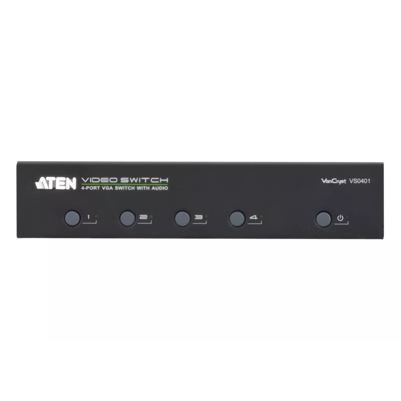 ATEN AT-VS0401, VGA, Metal, Czarny, 65 m, 300 MHz, 1920 x 1440 pikseli