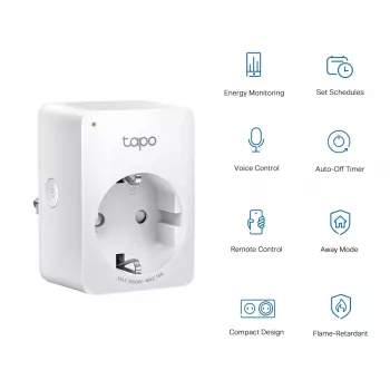 TP-Link Tapo Mini Inteligentne Gniazdo Wi-Fi, Monitorowanie Energii