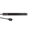 Lanview 19-calowa listwa zasilająca do szafy rack 1U 10A, 8x Schuko (LVR-2MSCH-SCH-C13-8)