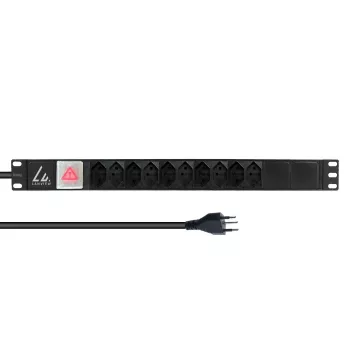 Lanview 19-calowa listwa zasilająca rack 1U 10A, 10x szwajcarska T13 (LVR-2MCH-SW-CH10)
