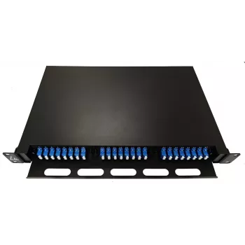 Lanview LVO-101020 światłowodowy panel wysuwany ODF, LC SM OS2, 48 rdzeni, 1U
