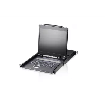 Przełącznik KVM ATEN CL1308N, montaż w szafie rack, czarny, PS/2, USB, VGA, 1U