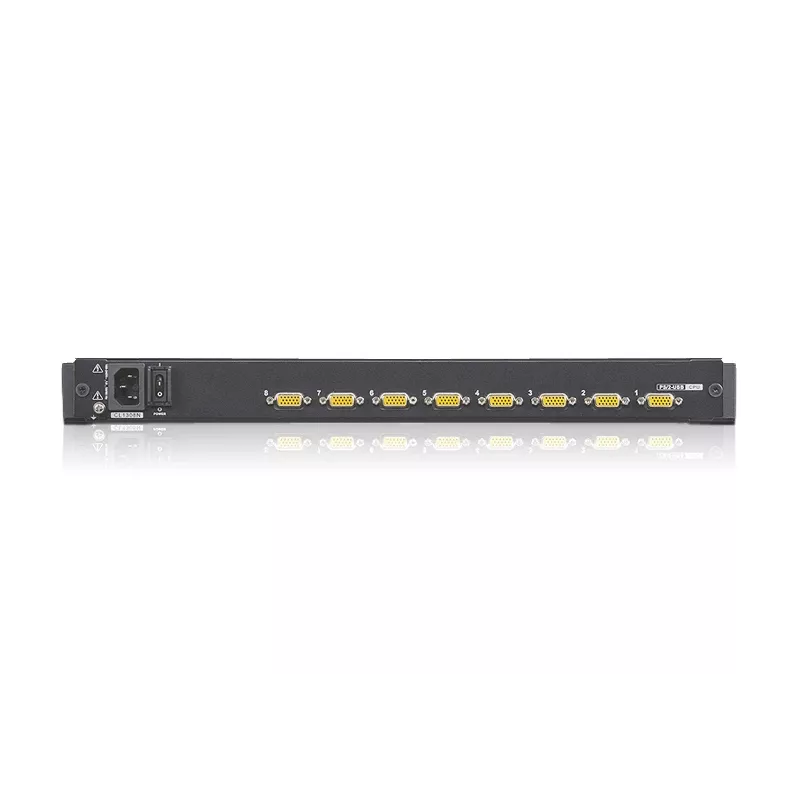 Przełącznik KVM ATEN CL1308N, montaż w szafie rack, czarny, PS/2, USB, VGA, 1U