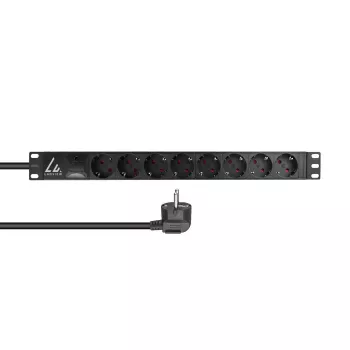 Lanview LVR-3MSCH-SPD-SCH8 jednostka dystrybucji zasilania (PDU) 8 gniazd AC 1U Czarny