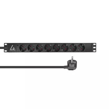Lanview LVR-2MSCH-LIC-SCH8 jednostka dystrybucji zasilania (PDU) 8 gniazd AC 1U Czarny