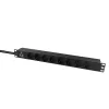 Lanview LVR-2MSCH-LIC-SCH8 jednostka dystrybucji zasilania (PDU) 8 gniazd AC 1U Czarny