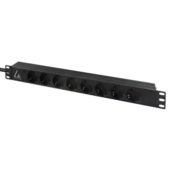 Lanview LVR-3MIEC-LIC-SCH8 jednostka dystrybucji zasilania (PDU) 8 gniazd AC 1U Czarny
