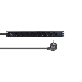 Lanview LVR-3MSCH-LIC-SCH8 jednostka dystrybucji zasilania (PDU) 8 gniazd AC 1U Czarny