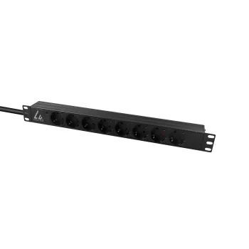 Lanview LVR-3MSCH-LIC-SCH8 jednostka dystrybucji zasilania (PDU) 8 gniazd AC 1U Czarny