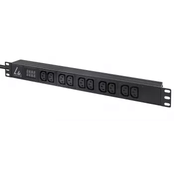 Lanview LVR-3MIEC-AMP-10C13 jednostka dystrybucji zasilania (PDU) 10 gniazd AC 1U Czarny