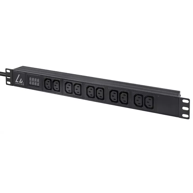 Lanview LVR-3MIEC-AMP-10C13 jednostka dystrybucji zasilania (PDU) 10 gniazd AC 1U Czarny