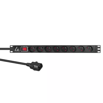 Lanview LVR-2MSCH-SW-C13-8 jednostka dystrybucji zasilania (PDU) 8 gniazd AC 1U Czarny