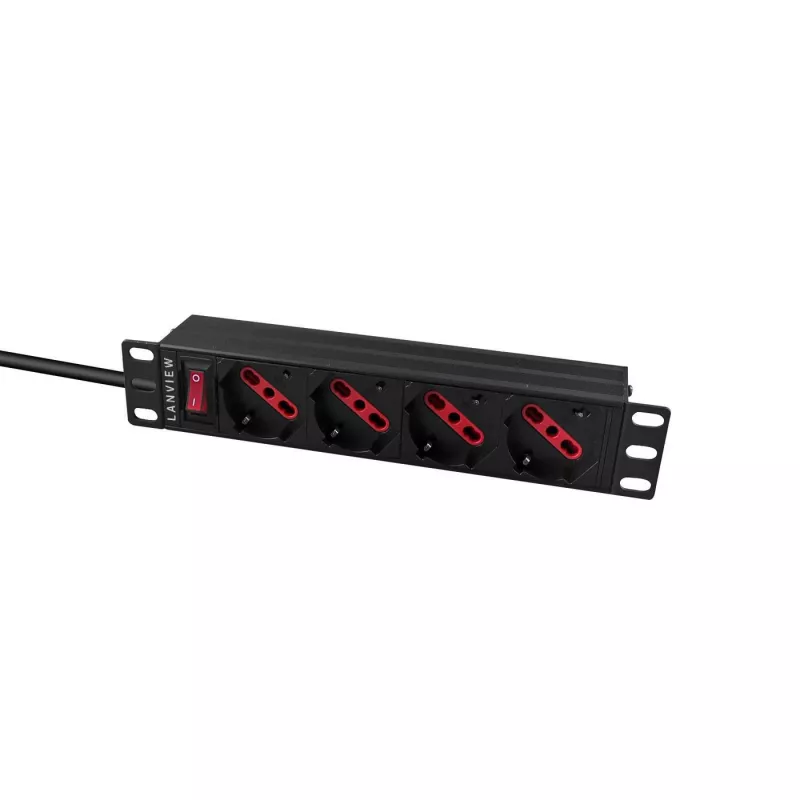 Power Distribution Unit Lanview LVR-2MIT-SW-IT4 1U Czarny 2m kabel