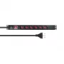 Listwa zasilająca Lanview LVR-2MIT-SW-IT6 1U czarna kabel 2 m