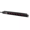 Listwa zasilająca Lanview LVR-2MIT-SW-IT6 1U czarna kabel 2 m