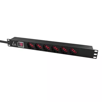 Listwa zasilająca Lanview LVR-2MIT-SW-IT6 1U czarna kabel 2 m